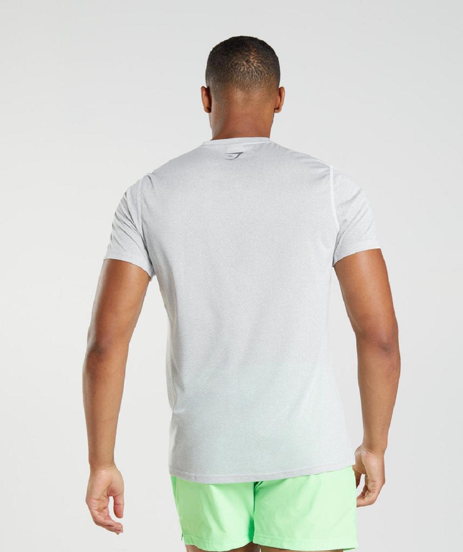 T Shirts Gymshark Deporte Hombre Blancas Gris | CO 3315ZUT